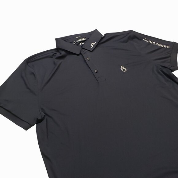 J.Lindeberg Tour Tech Regular Fit Golf Polo Shirt XX-Large Polyester Navy Blue - Picture 4 of 10